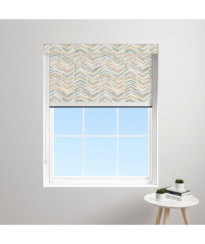 BlocOut™ Made to Measure XL 100% Blackout Blind in Simple Watercolour Chevron