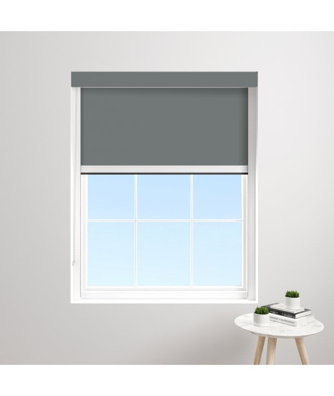 BlocOut™ Made to Measure XL 100% Blackout Blind in Smouldering Charcoal