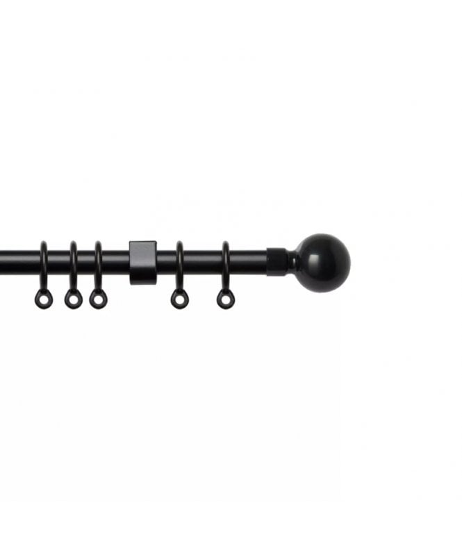 New Edge Blinds 13 - 16mm Ball Metal Curtain Pole Set - Black