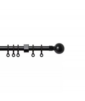 13 - 16mm Ball Metal Curtain Pole Set - Black