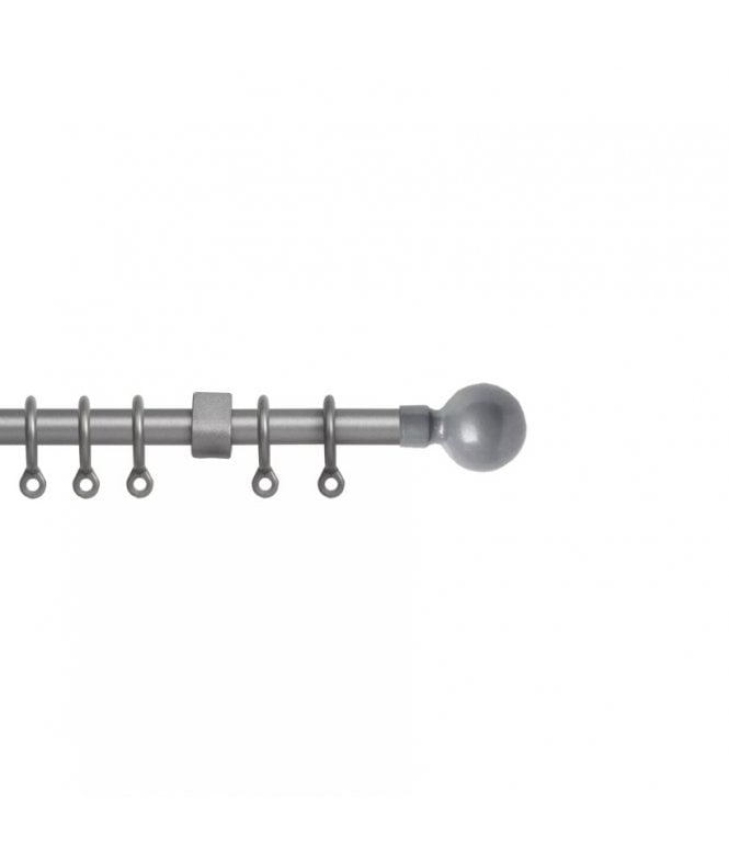 New Edge Blinds 13 - 16mm Ball Metal Curtain Pole Set - Silver