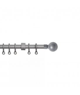 13 - 16mm Ball Metal Curtain Pole Set - Silver
