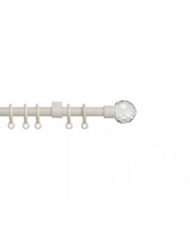 13 - 16mm Crystal Ball Metal Curtain Pole Set - Cream