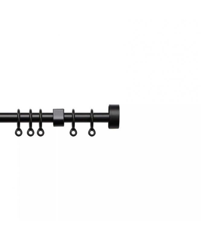 New Edge Blinds 13 - 16mm Stud End Metal Curtain Pole Set - Black