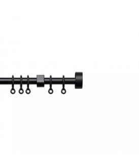 13 - 16mm Stud End Metal Curtain Pole Set - Black