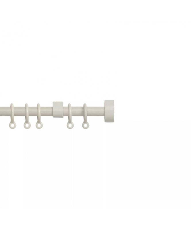 New Edge Blinds 13 - 16mm Stud End Metal Curtain Pole Set - Cream