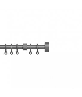 13 - 16mm Stud End Metal Curtain Pole Set - Silver