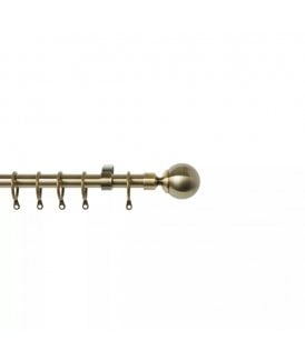 16 - 19mm Ball Metal Curtain Pole Set - Antique Brass