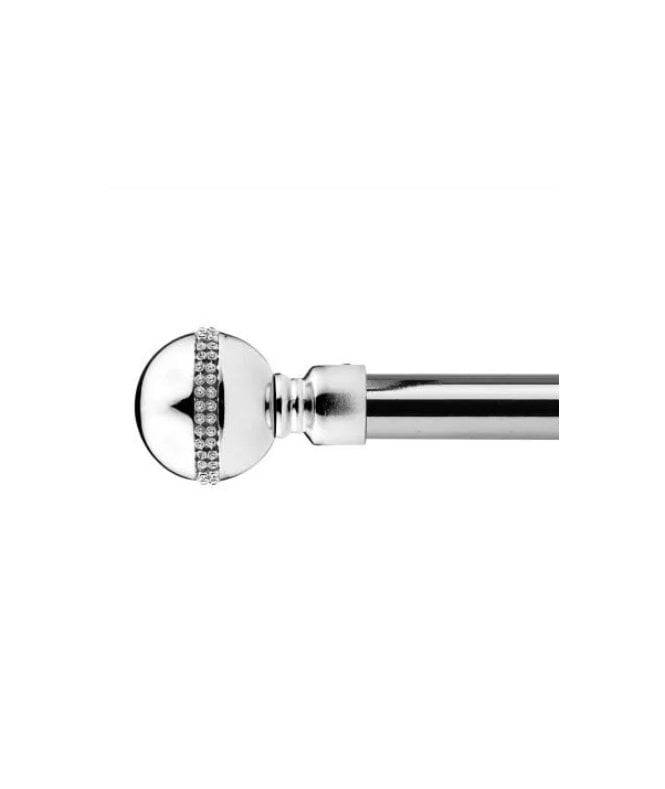 New Edge Blinds 16-19mm Bejeweled Extendable Eyelet Metal Curtain Pole Set Chrome
