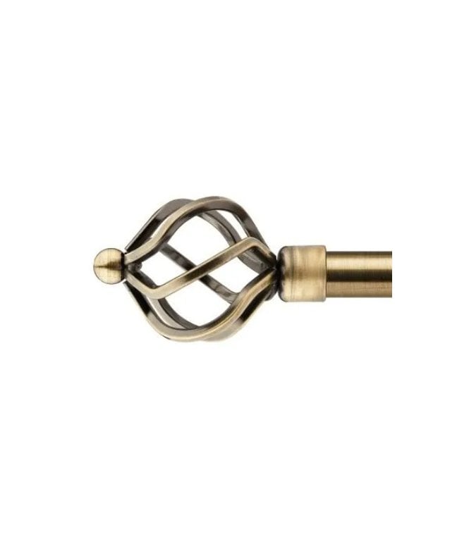 New Edge Blinds 16-19mm Cage Extendable Eyelet Metal Curtain Pole Set Brass