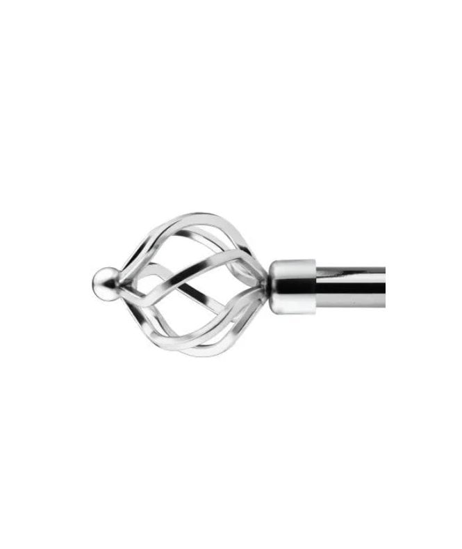New Edge Blinds 16-19mm Cage Extendable Eyelet Metal Curtain Pole Set Chrome
