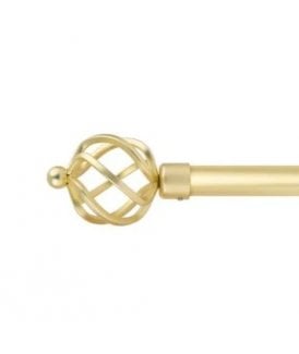 16-19mm Cage Extendable Eyelet Metal Curtain Pole Set Gold