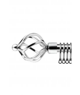 16-19mm Cage Extendable  Metal Curtain Pole Set Chrome