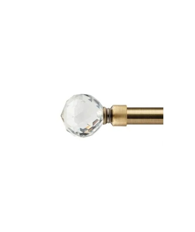 New Edge Blinds 16-19mm Cristalla Extendable Eyelet Metal Curtain Pole Set Antique Brass
