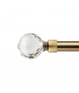 16-19mm Cristalla Extendable Eyelet Metal Curtain Pole Set Antique Brass