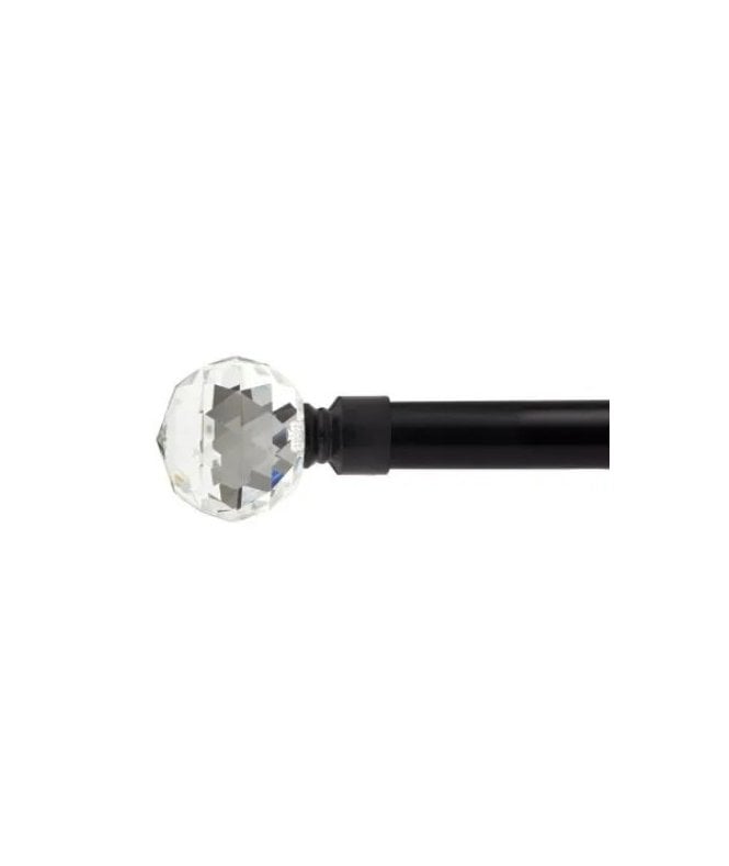 New Edge Blinds 16-19mm Cristalla Extendable Eyelet Metal Curtain Pole Set Black
