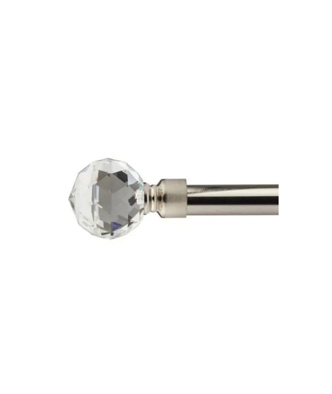 New Edge Blinds 16-19mm Cristalla Extendable Eyelet Metal Curtain Pole Set Brushed Silver