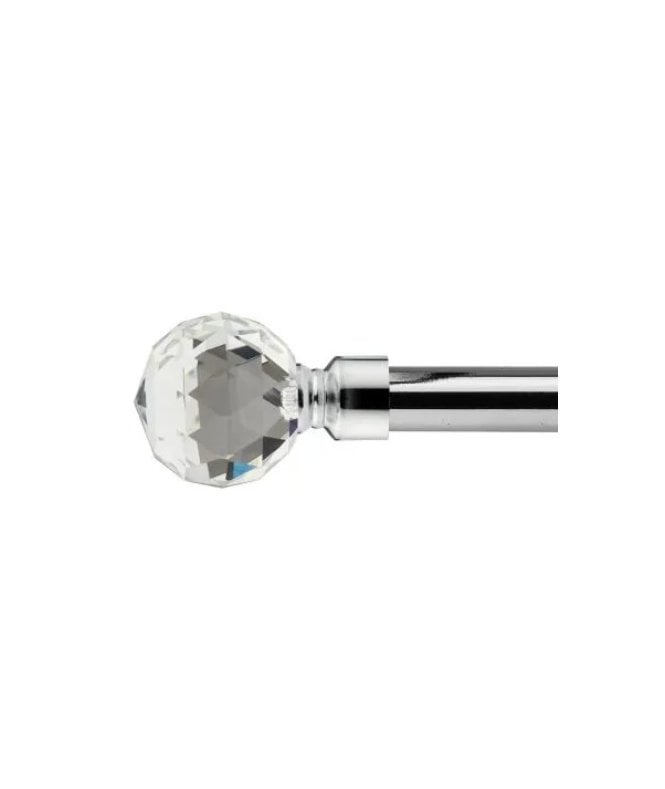 New Edge Blinds 16-19mm Cristalla Extendable Eyelet Metal Curtain Pole Set Chrome