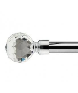 16-19mm Cristalla Extendable Eyelet Metal Curtain Pole Set Chrome