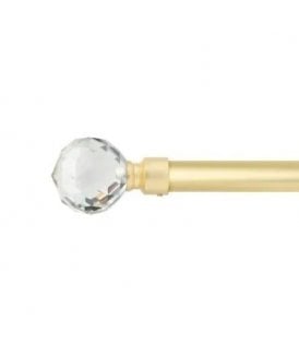 16-19mm Cristalla Extendable Eyelet Metal Curtain Pole Set Gold