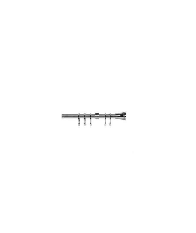New Edge Blinds 16 - 19mm Diamante Trumpet End Metal Curtain Pole Set - Chrome