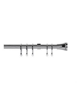 16 - 19mm Diamante Trumpet End Metal Curtain Pole Set - Chrome