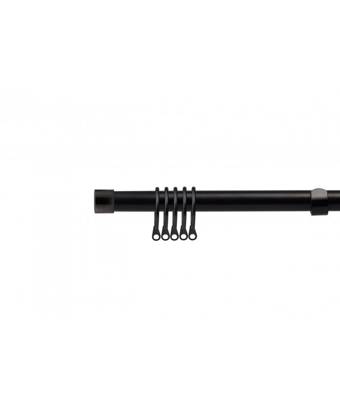 New Edge Blinds 16-19mm Fenton Extendable  Metal Curtain Pole Set Black