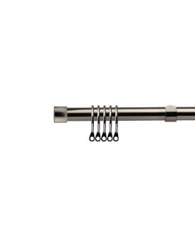 16-19mm Fenton Extendable  Metal Curtain Pole Set Black Silk