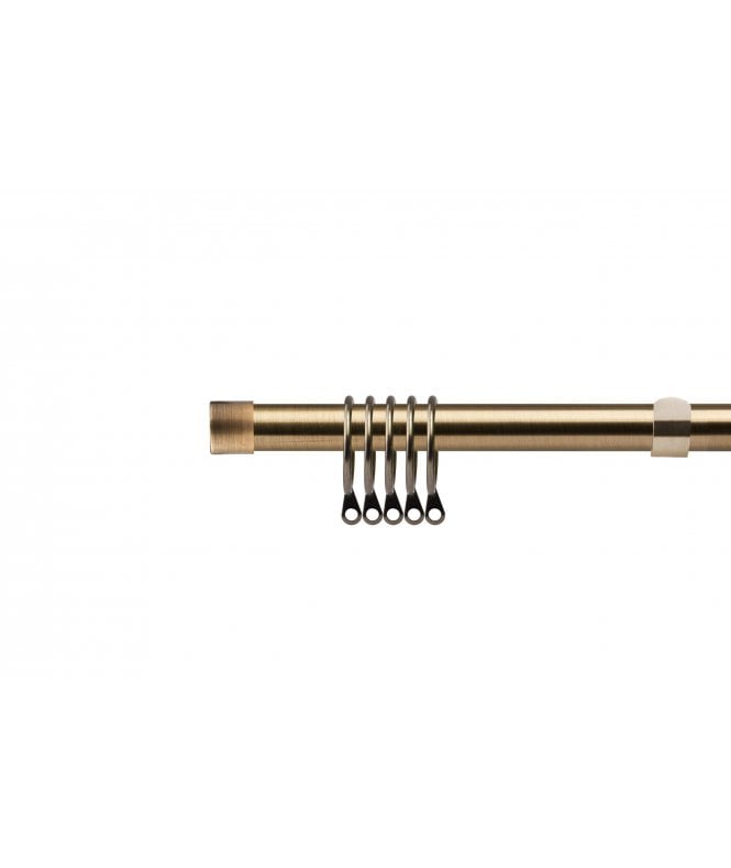 New Edge Blinds 16-19mm Fenton Extendable  Metal Curtain Pole Set Brass