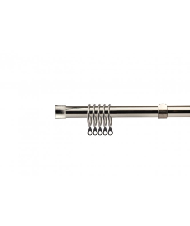 New Edge Blinds 16-19mm Fenton Extendable  Metal Curtain Pole Set Brushed Silver
