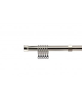 16-19mm Fenton Extendable  Metal Curtain Pole Set Brushed Silver