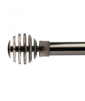 16-19mm Geneva Extendable Eyelet Metal Curtain Pole Set Black Silk
