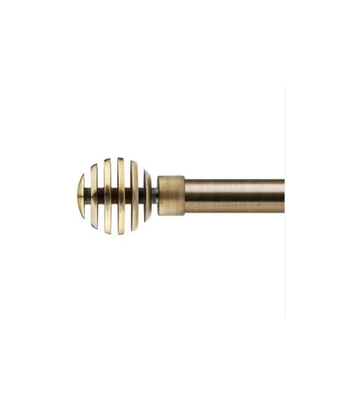New Edge Blinds 16-19mm Geneva Extendable Eyelet Metal Curtain Pole Set Brass
