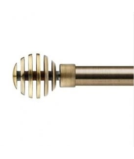 16-19mm Geneva Extendable Eyelet Metal Curtain Pole Set Brass