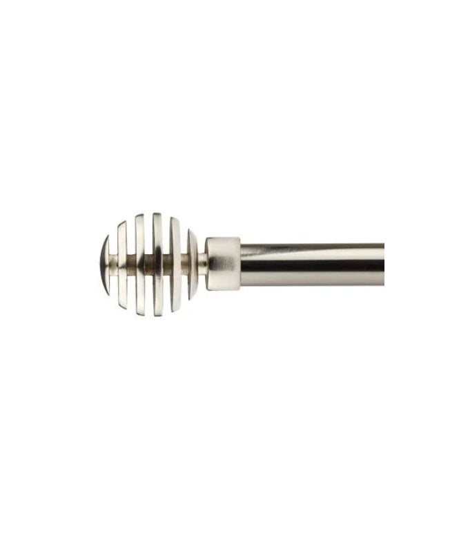 New Edge Blinds 16-19mm Geneva Extendable Eyelet Metal Curtain Pole Set Brushed Silver
