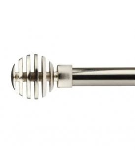 16-19mm Geneva Extendable Eyelet Metal Curtain Pole Set Brushed Silver