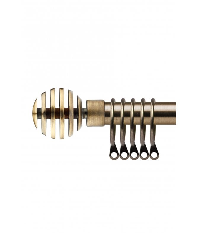New Edge Blinds 16-19mm Geneva Extendable  Metal Curtain Pole Set Brass