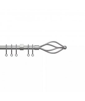 16 - 19mm Metal Crown Final Metal Curtain Pole Set - Silver