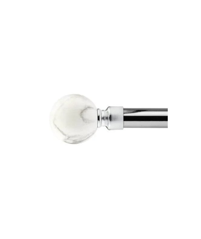 New Edge Blinds 16-19mm Mineral Extendable Eyelet Metal Curtain Pole Set Brushed Silver