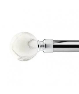 16-19mm Mineral Extendable Eyelet Metal Curtain Pole Set Brushed Silver