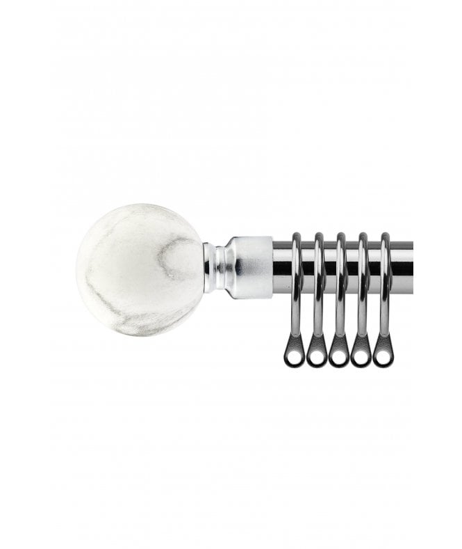New Edge Blinds 16-19mm Mineral Extendable  Metal Curtain Pole Set Brushed Silver