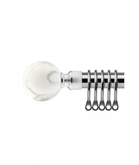 16-19mm Mineral Extendable  Metal Curtain Pole Set Brushed Silver