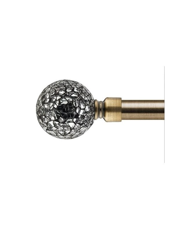New Edge Blinds 16-19mm Mirrored Extendable Eyelet Metal Curtain Pole Set Brass