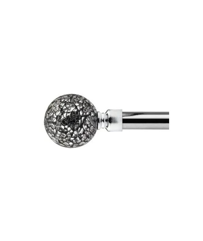 New Edge Blinds 16-19mm Mirrored Extendable Eyelet Metal Curtain Pole Set Chrome
