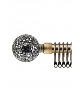 16-19mm Mirrored Extendable  Metal Curtain Pole Set Brass