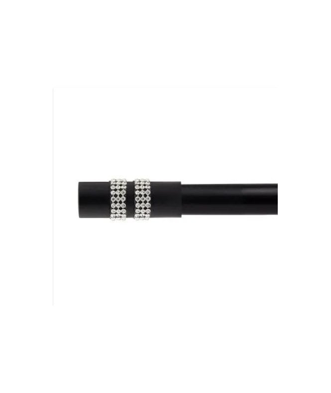 New Edge Blinds 16-19mm Sparkle Extendable Eyelet Metal Curtain Pole Set Black