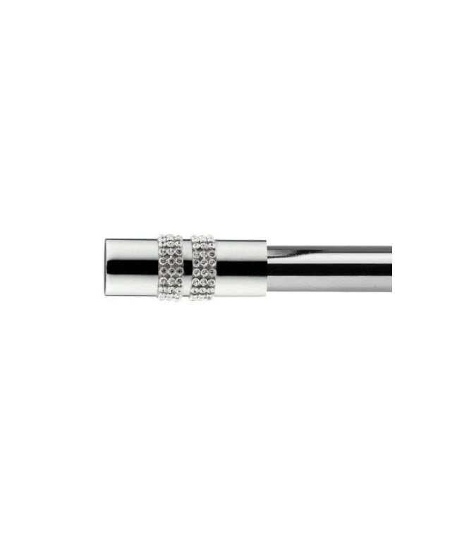New Edge Blinds 16-19mm Sparkle Extendable Eyelet Metal Curtain Pole Set Chrome