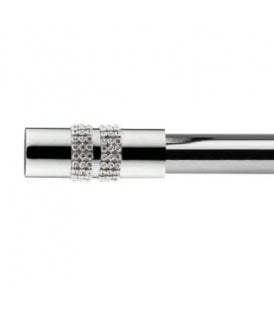 16-19mm Sparkle Extendable Eyelet Metal Curtain Pole Set Chrome