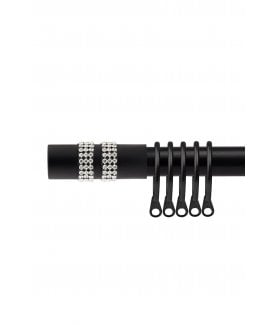 16-19mm Sparkle Extendable  Metal Curtain Pole Set Black