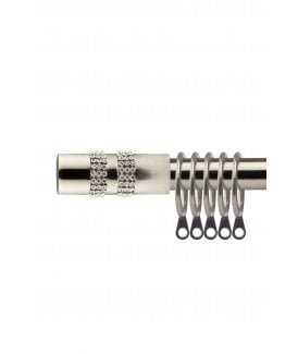 16-19mm Sparkle Extendable  Metal Curtain Pole Set Brushed Silver